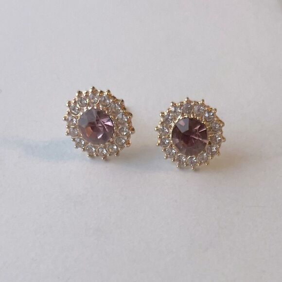5 for $25 PINK RHINESTONE TINY STUDS - Picture 2 of 4